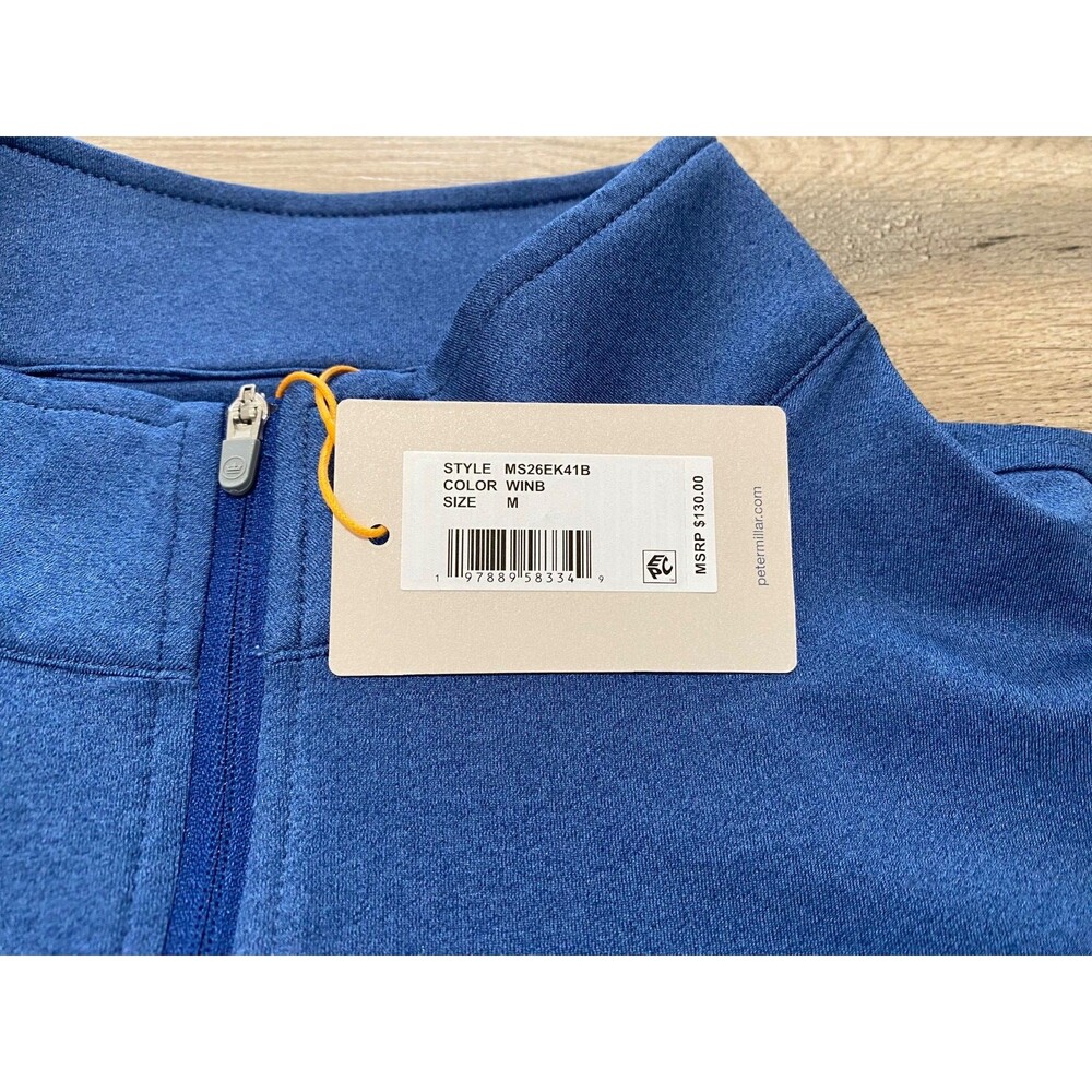 Peter Millar Crown Sport Galway Quarter Zip Vest Mens M Windsor Blue NWT Golf - Picture 3 of 9